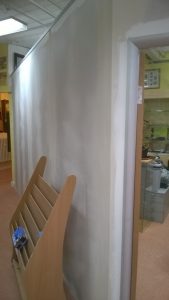 Metal stud and plasterboard partitioning Pen Museum, Birmingham